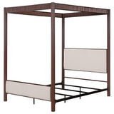 Zimmerleee Rust Brown 89-inch Metal Queen Canopy Bed from Coaster - Luna Furniture