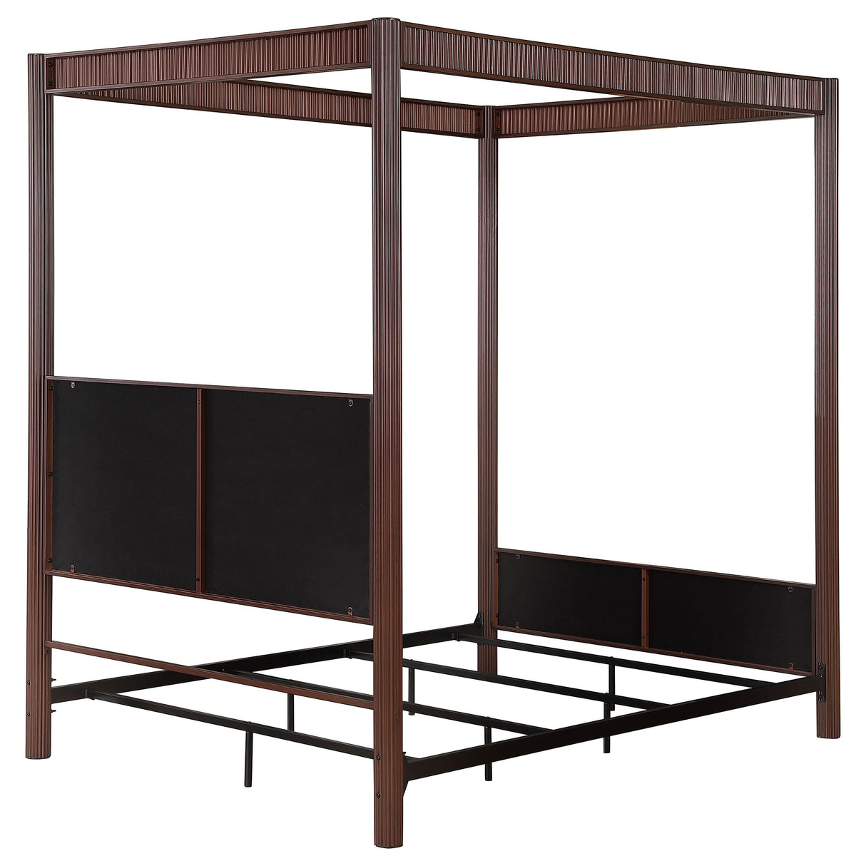 Zimmerleee Rust Brown 89-inch Metal Queen Canopy Bed from Coaster - Luna Furniture