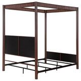 Zimmerleee Rust Brown 89-inch Metal Queen Canopy Bed from Coaster - Luna Furniture