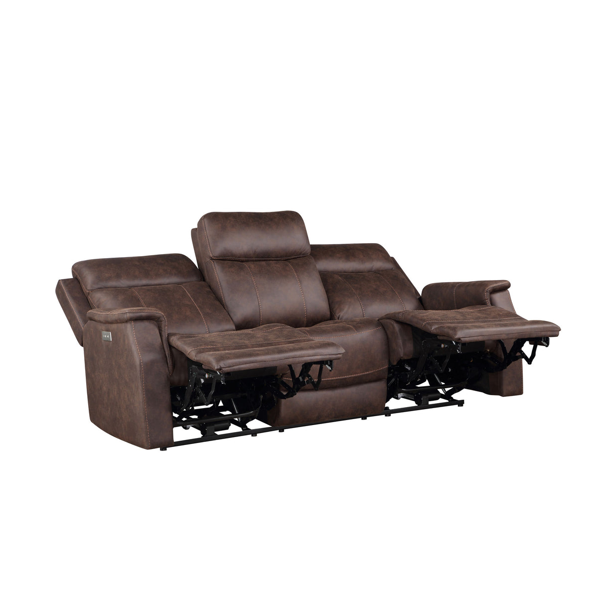 Valencia Walnut Dual-Power Reclining Sofa from Steve Silver - Luna Furniture