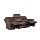 Valencia Walnut Dual-Power Reclining Sofa from Steve Silver - Luna Furniture