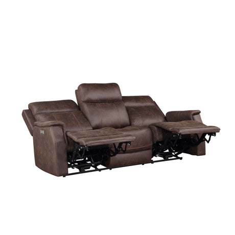 Valencia Walnut Dual-Power Reclining Sofa from Steve Silver - Luna Furniture