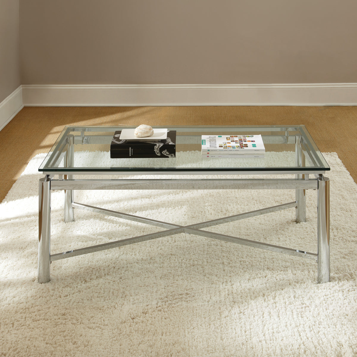 Nova Gray Glass Top Coffee Table from Steve Silver - Luna Furniture