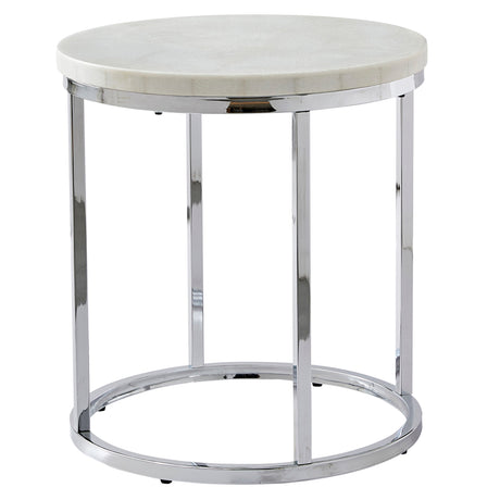 Echo White Marble Top Round End Table from Steve Silver - Luna Furniture