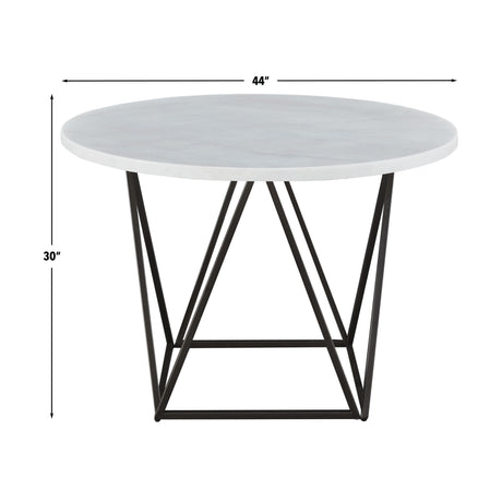 Ramona White Marble Top 44 inch Round Dining Table from Steve Silver - Luna Furniture