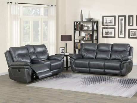 Isabella Gray Manual Reclining Console Loveseat from Steve Silver - Luna Furniture