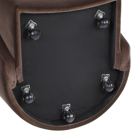 Annie Chocolate Velvet Barrel Chair with Casters, Set of 2 from Steve Silver - Luna Furniture