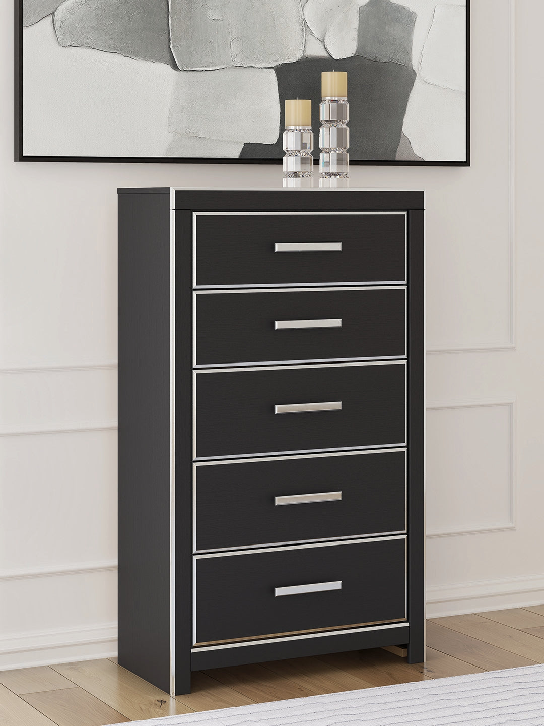 Zuraleus Black Chest of Drawers from Ashley Furniture - Luna Furniture