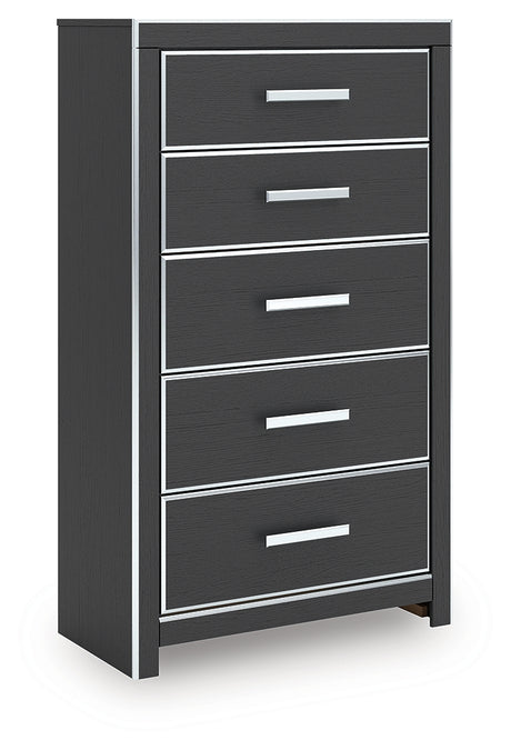 Zuraleus Black Chest of Drawers from Ashley - Luna Furniture