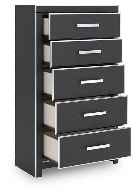 Zuraleus Black Chest of Drawers from Ashley - Luna Furniture