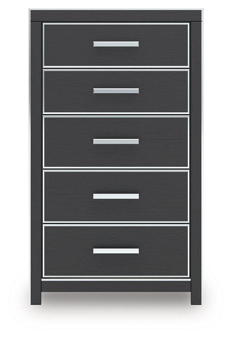Zuraleus Black Chest of Drawers from Ashley - Luna Furniture