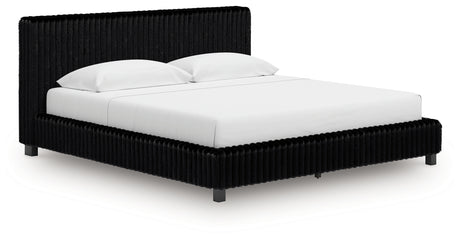 Zuraleus Black King Upholstered Bed from Ashley - Luna Furniture
