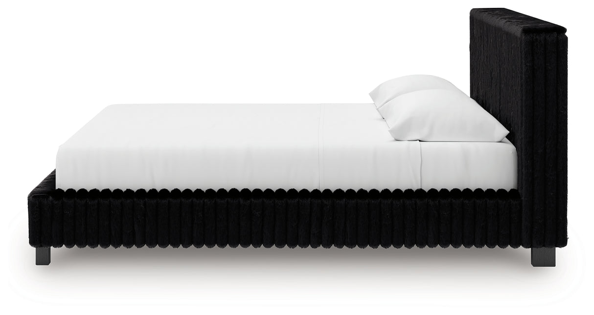 Zuraleus Black King Upholstered Bed from Ashley - Luna Furniture