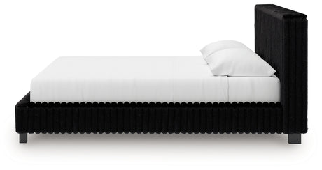 Zuraleus Black King Upholstered Bed from Ashley - Luna Furniture