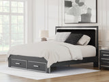 Zuraleus Black King Upholstered Panel Storage Bed from Ashley - Luna Furniture