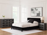 Zuraleus Black Queen Upholstered Bed, Dresser and Nightstand from Ashley - Luna Furniture
