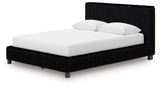 Zuraleus Black Queen Upholstered Bed, Dresser and Nightstand from Ashley - Luna Furniture