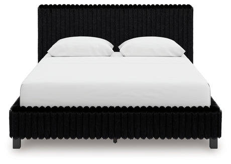 Zuraleus Black Queen Upholstered Bed from Ashley - Luna Furniture