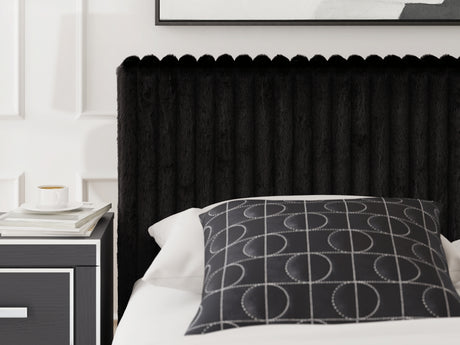 Zuraleus Black Queen Upholstered Bed from Ashley - Luna Furniture