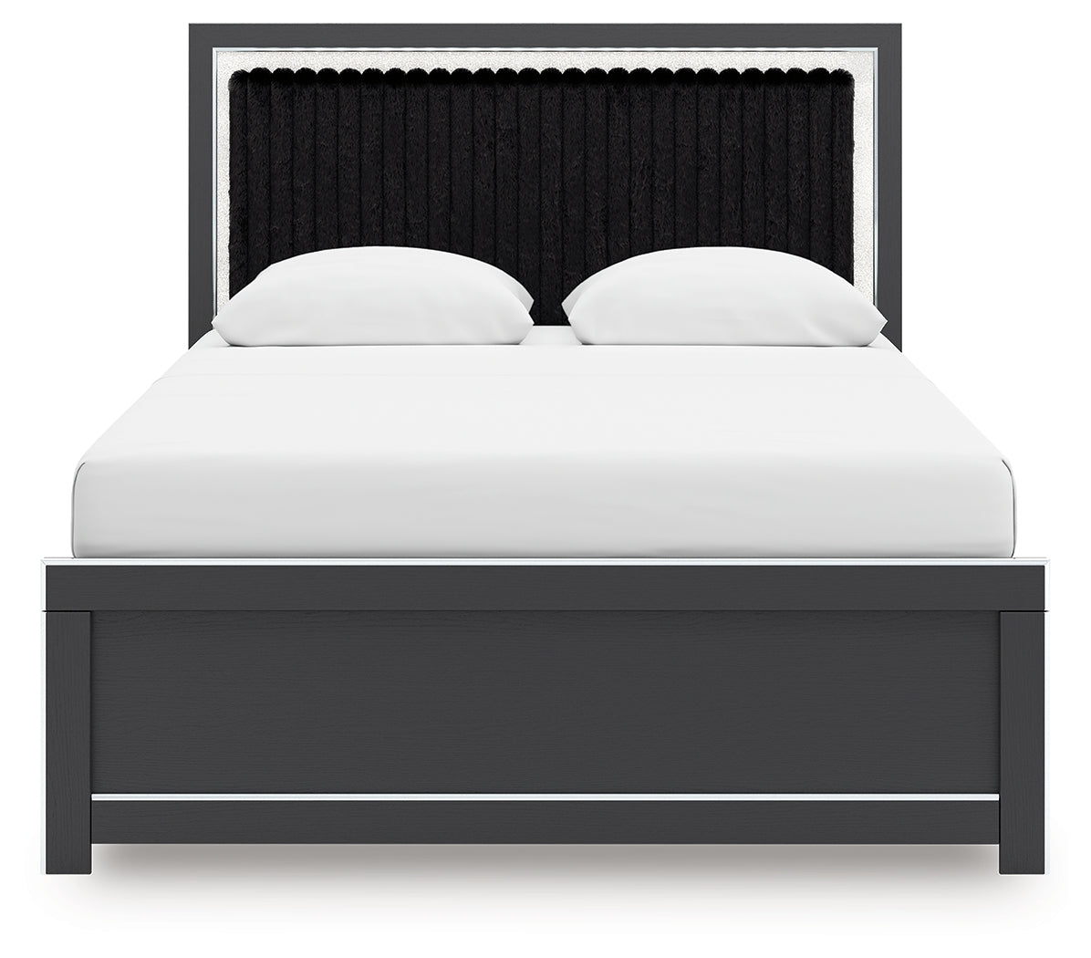 Zuraleus Black Queen Upholstered Panel Bed from Ashley - Luna Furniture
