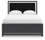 Zuraleus Black Queen Upholstered Panel Bed from Ashley - Luna Furniture