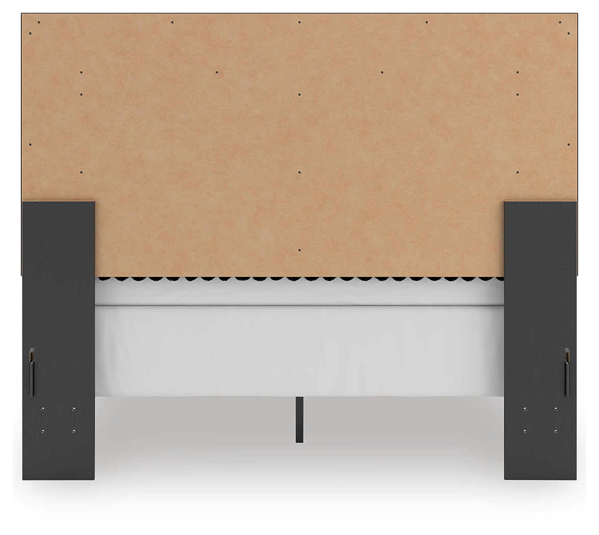 Zuraleus Black Queen Upholstered Panel Bed from Ashley - Luna Furniture