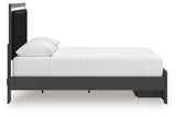Zuraleus Black Queen Upholstered Panel Storage Bed from Ashley - Luna Furniture