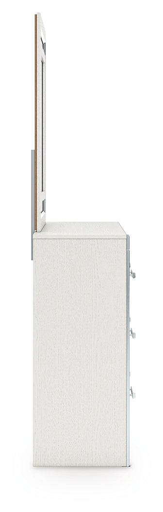 Zuraleus White Dresser and Mirror from Ashley - Luna Furniture