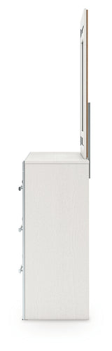Zuraleus White Dresser and Mirror from Ashley - Luna Furniture