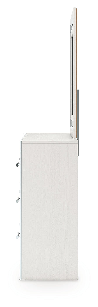 Zuraleus White Dresser and Mirror from Ashley - Luna Furniture
