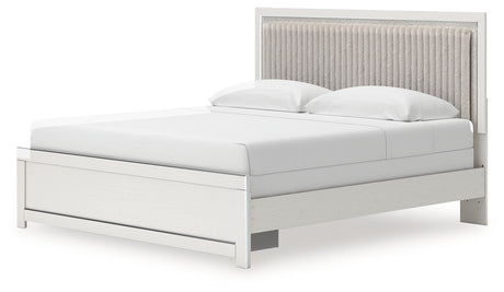 Zuraleus White King Upholstered Panel Bed from Ashley - Luna Furniture