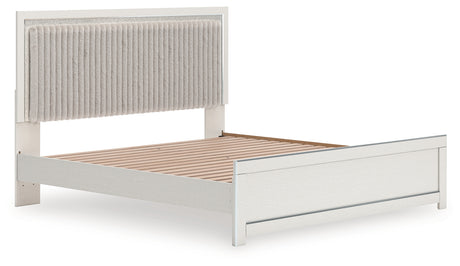 Zuraleus White King Upholstered Platform Bed from Ashley - Luna Furniture