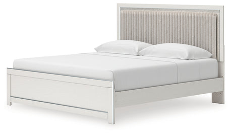 Zuraleus White King Upholstered Platform Bed from Ashley - Luna Furniture