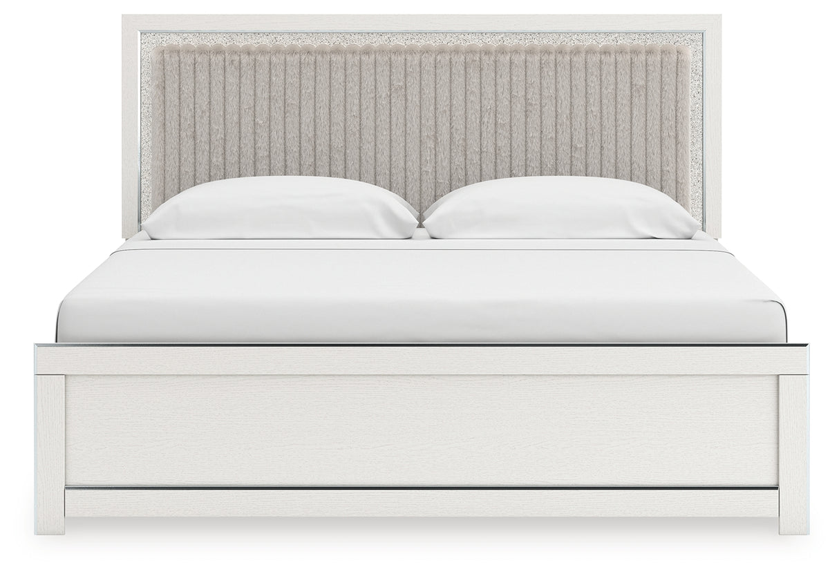 Zuraleus White King Upholstered Platform Bed from Ashley - Luna Furniture