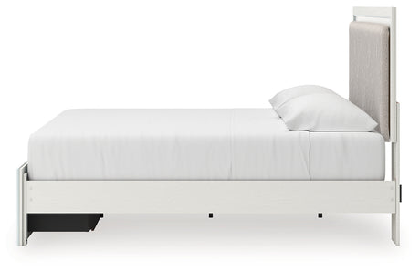 Zuraleus White King Upholstered Panel Storage Bed from Ashley - Luna Furniture