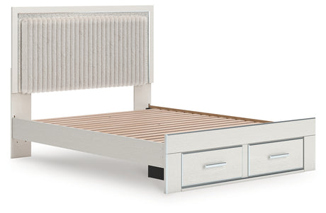 Zuraleus White Queen Upholstered Panel Storage Bed from Ashley - Luna Furniture