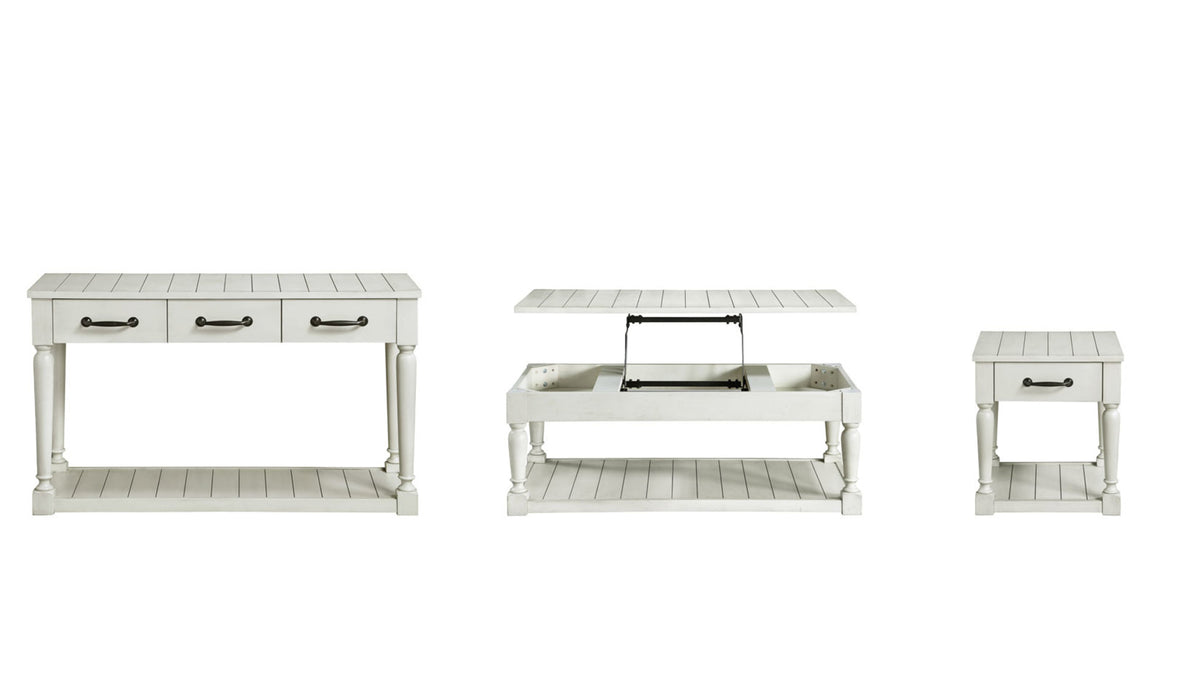 Hemingway Alabaster Coffee 3-Piece Occasional Set with Sofa Table from Steve Silver - Luna Furniture