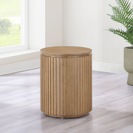 Colvin 18″ Round End Table, Toffee Finish from Steve Silver - Luna Furniture