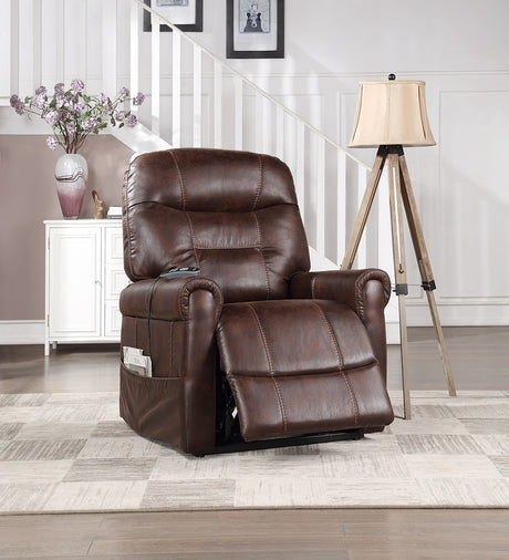 Ottawa Walnut Power Lift Chair with Heat and Massage from Steve Silver - Luna Furniture