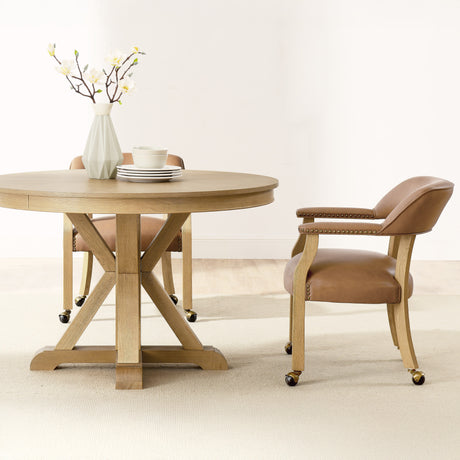 Rylie 48-inch Round Dining Table, Natural Finish from Steve Silver - Luna Furniture