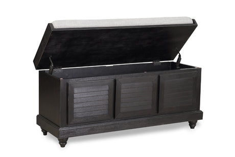 Woody Antique Black Lift Top Storage Bench from Homelegance - Luna Furniture