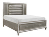 Tamsin Silver/Gray Metallic King LED Upholstered Storage Platform Bed