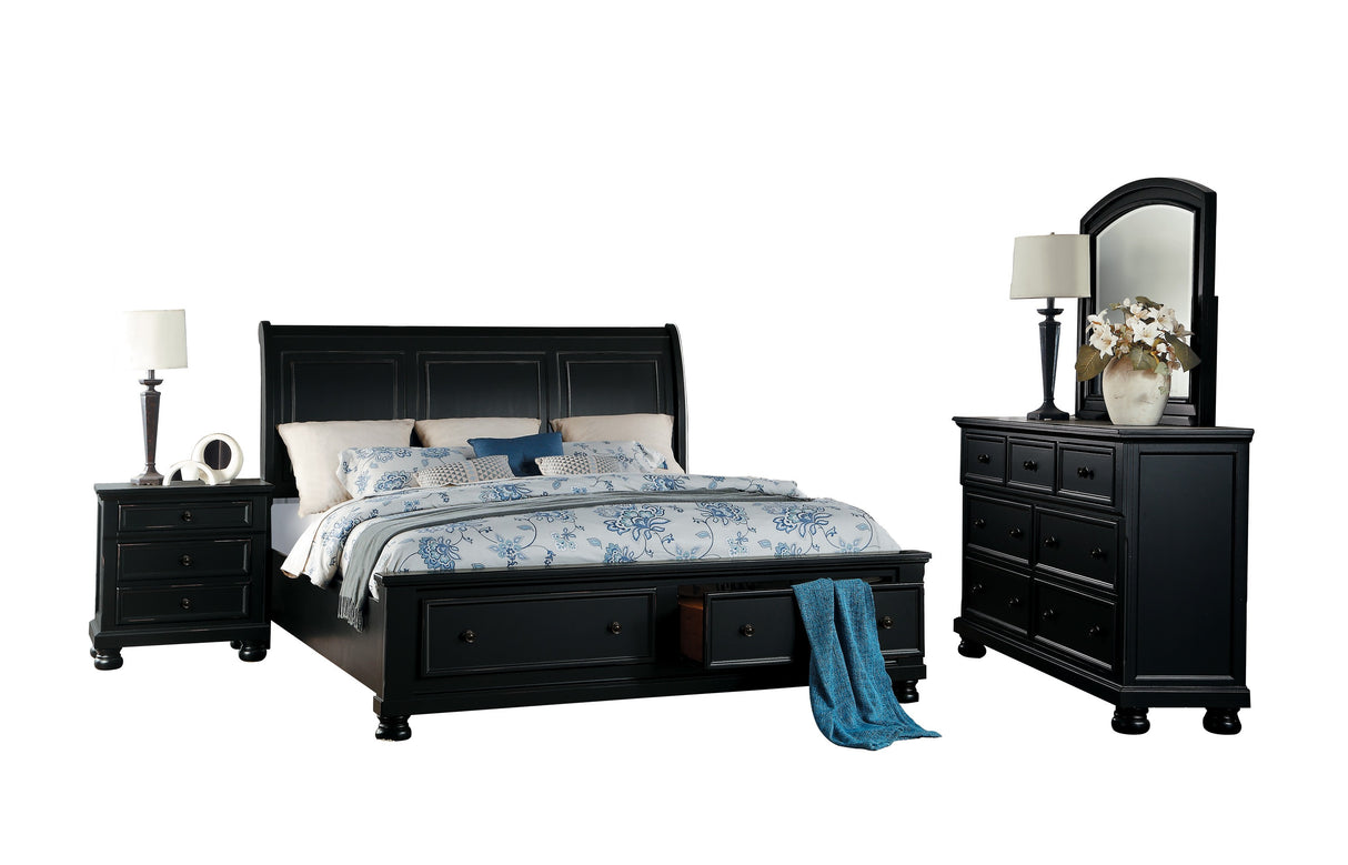 Laurelin Black Sleigh Storage Platform Bedroom Set from Homelegance - Luna Furniture