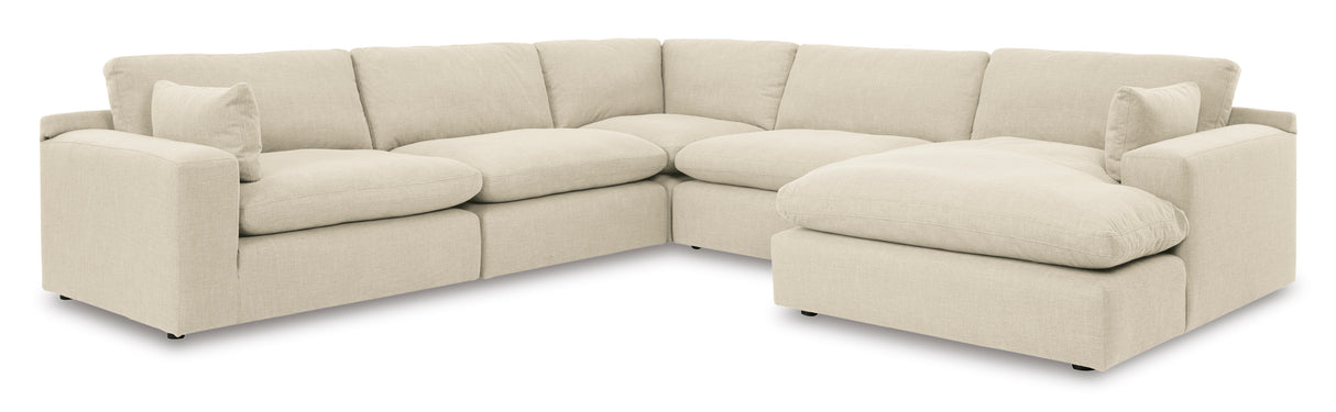 Elyza Linen 5-Piece RAF Chaise Sectional from Ashley - Luna Furniture