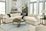 Elyza Linen 5-Piece RAF Chaise Sectional