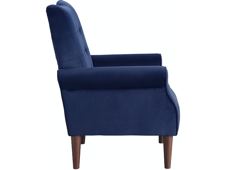 Kyrie Blue Velvet Accent Chair