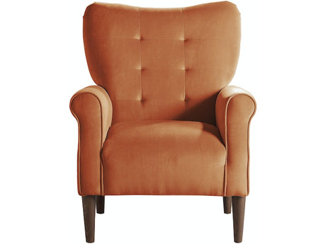Kyrie Orange Velvet Accent Chair