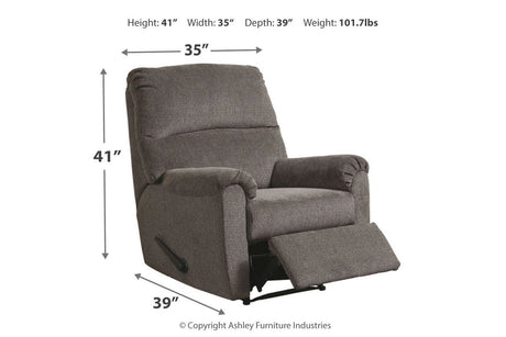 Nerviano Gray Recliner from Ashley - Luna Furniture