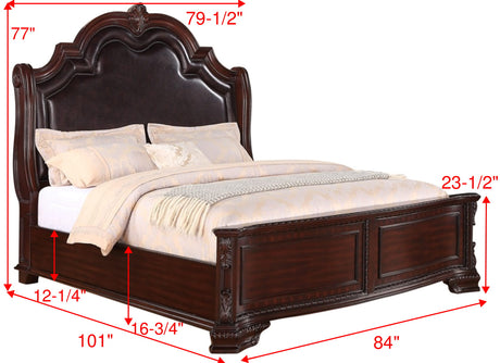 Sheffield Rich Brown King Upholstered Panel Bed from Crown Mark - Luna Furniture