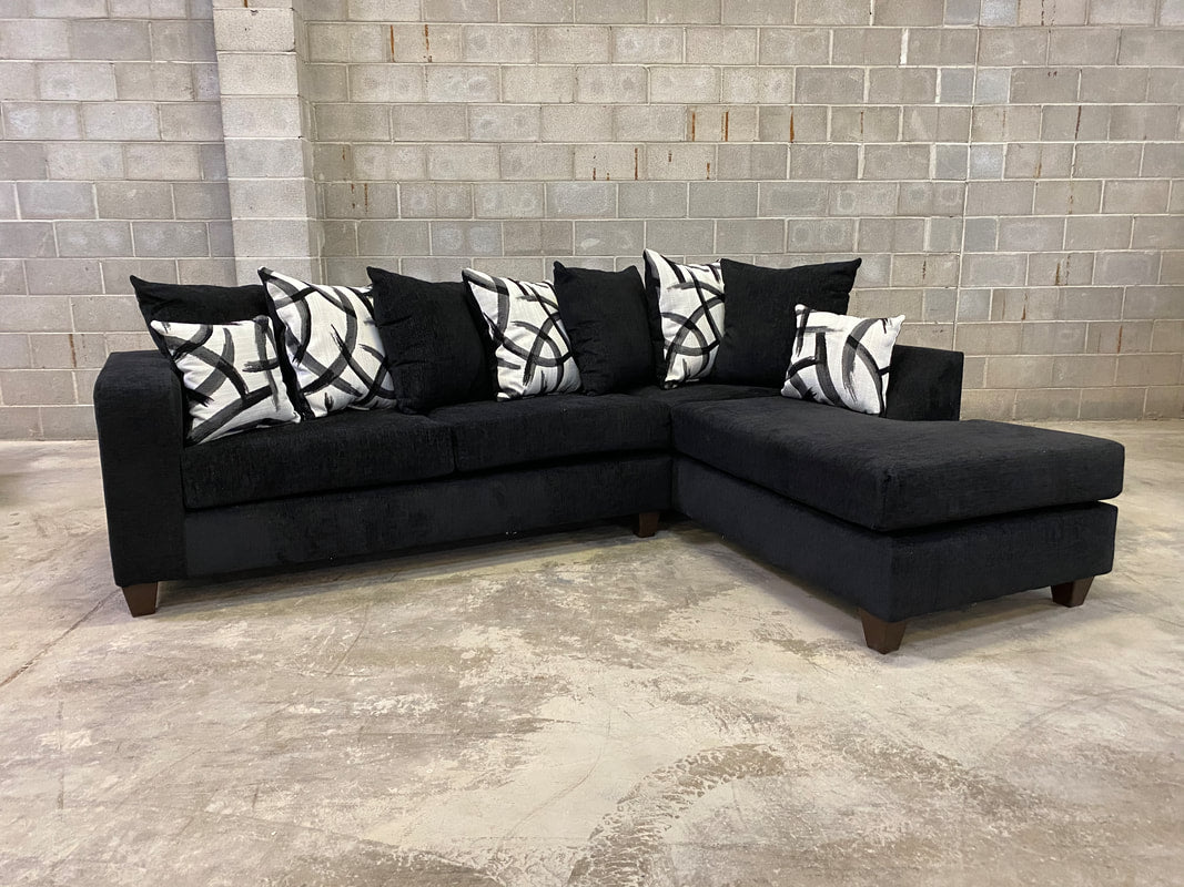 Monroe Black RAF Sectional from Happy Homes - Luna Furniture